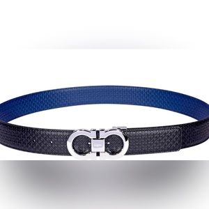 Salvatore Ferragamo -Salvatore Ferragamo Gancini Reversible Belt NERO
